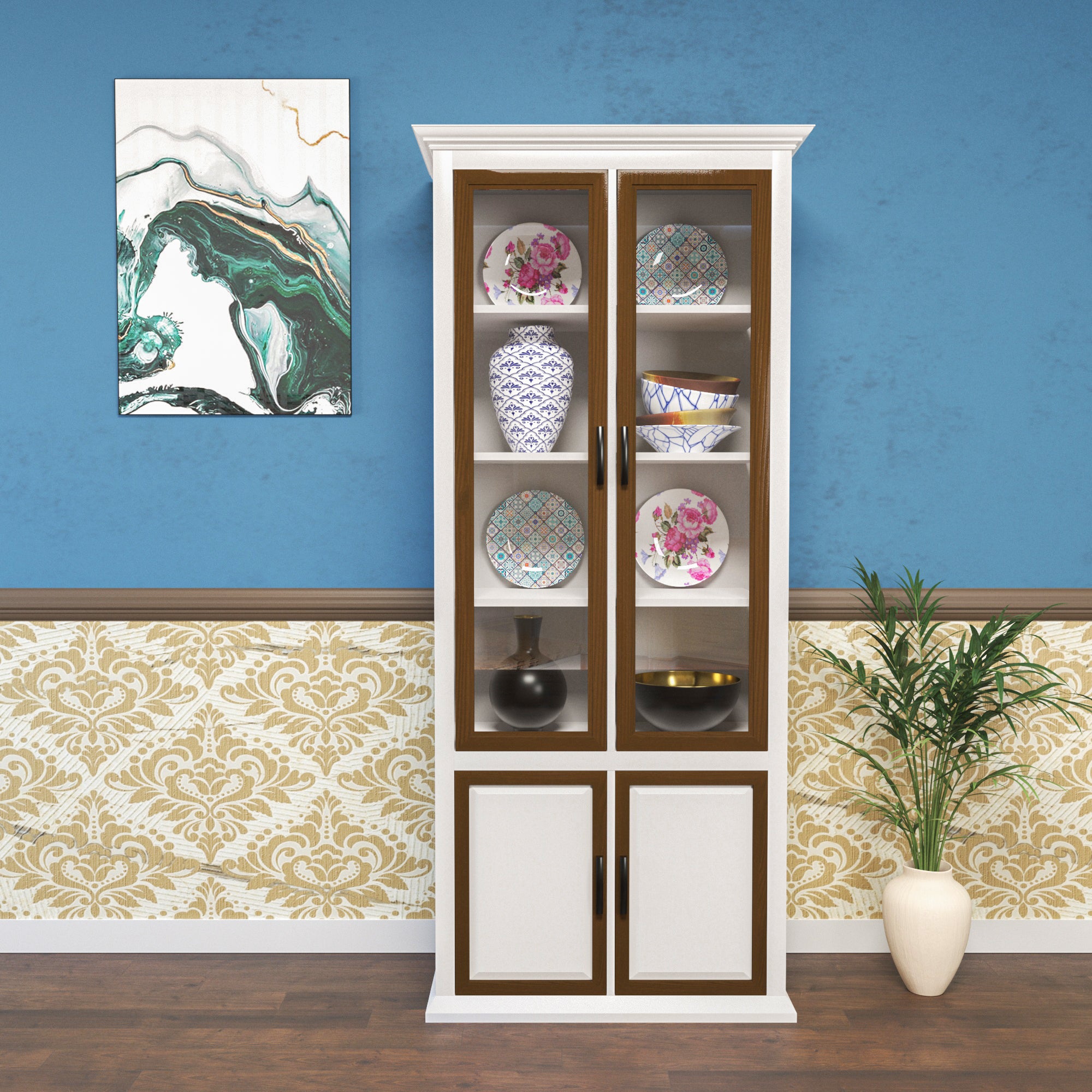 Southern Traditional Classic White Finished Handmade Wardrobe Wardrobe