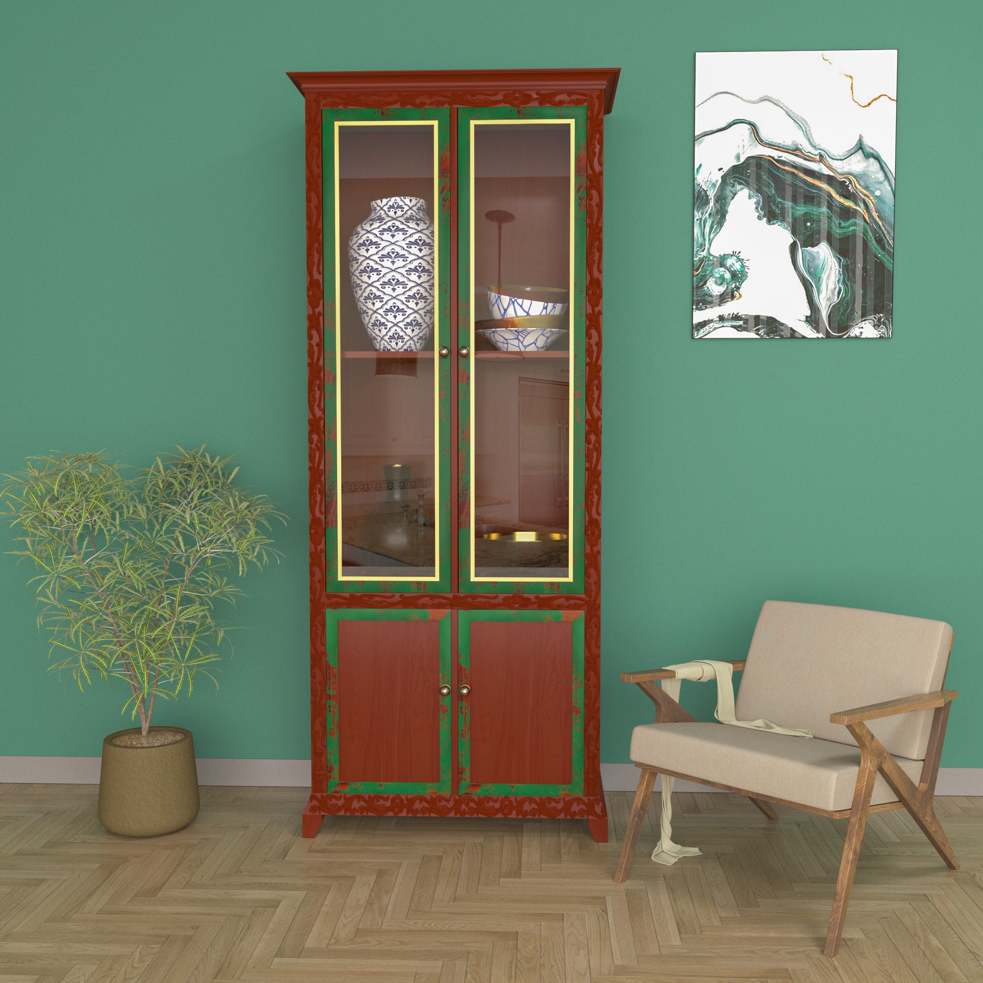 Morroc Heritage Finished Wooden Handmade Decent Storage Wardrobe Wardrobe