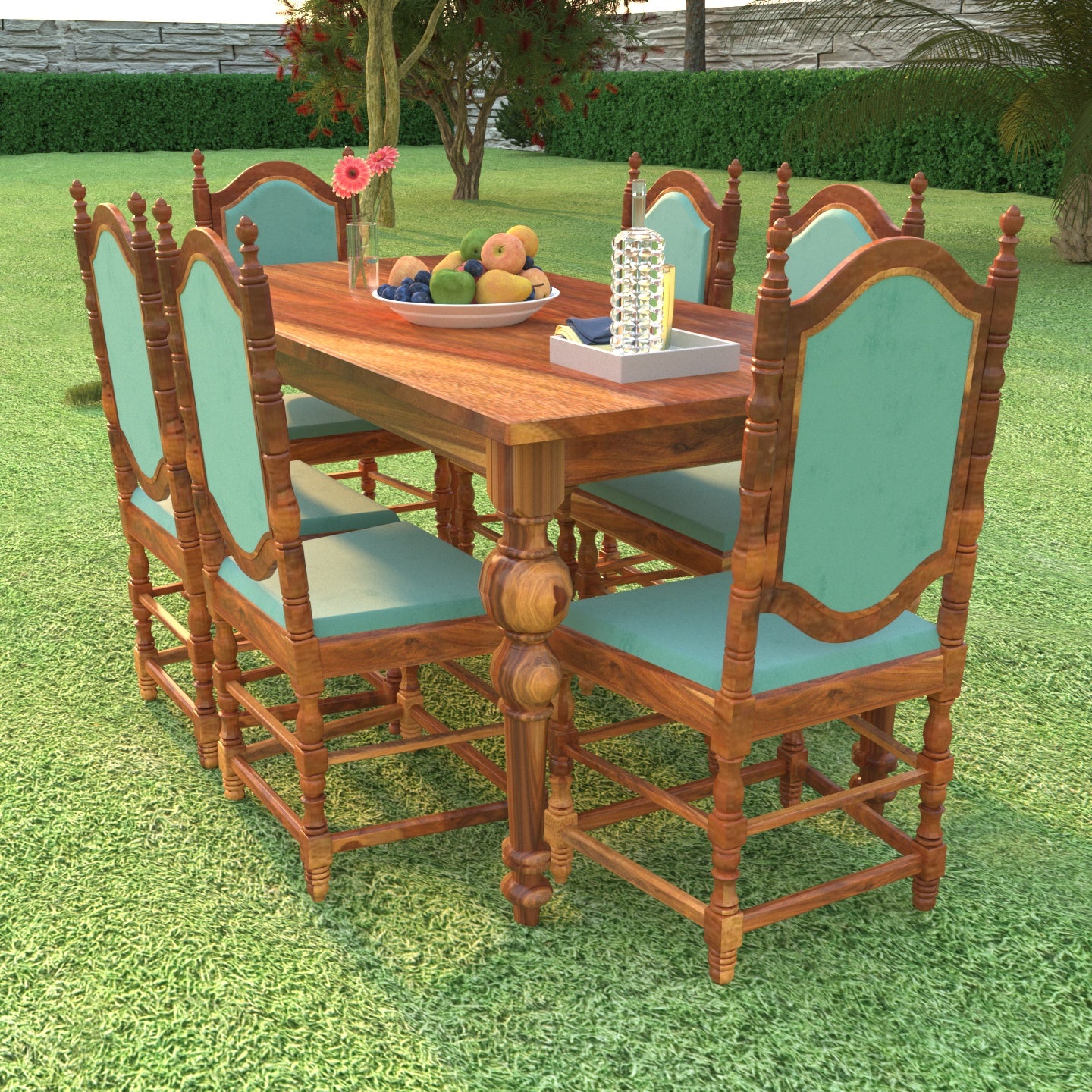 Vintage Melodious Wooden Royal Complete Dinning Set Dining Set