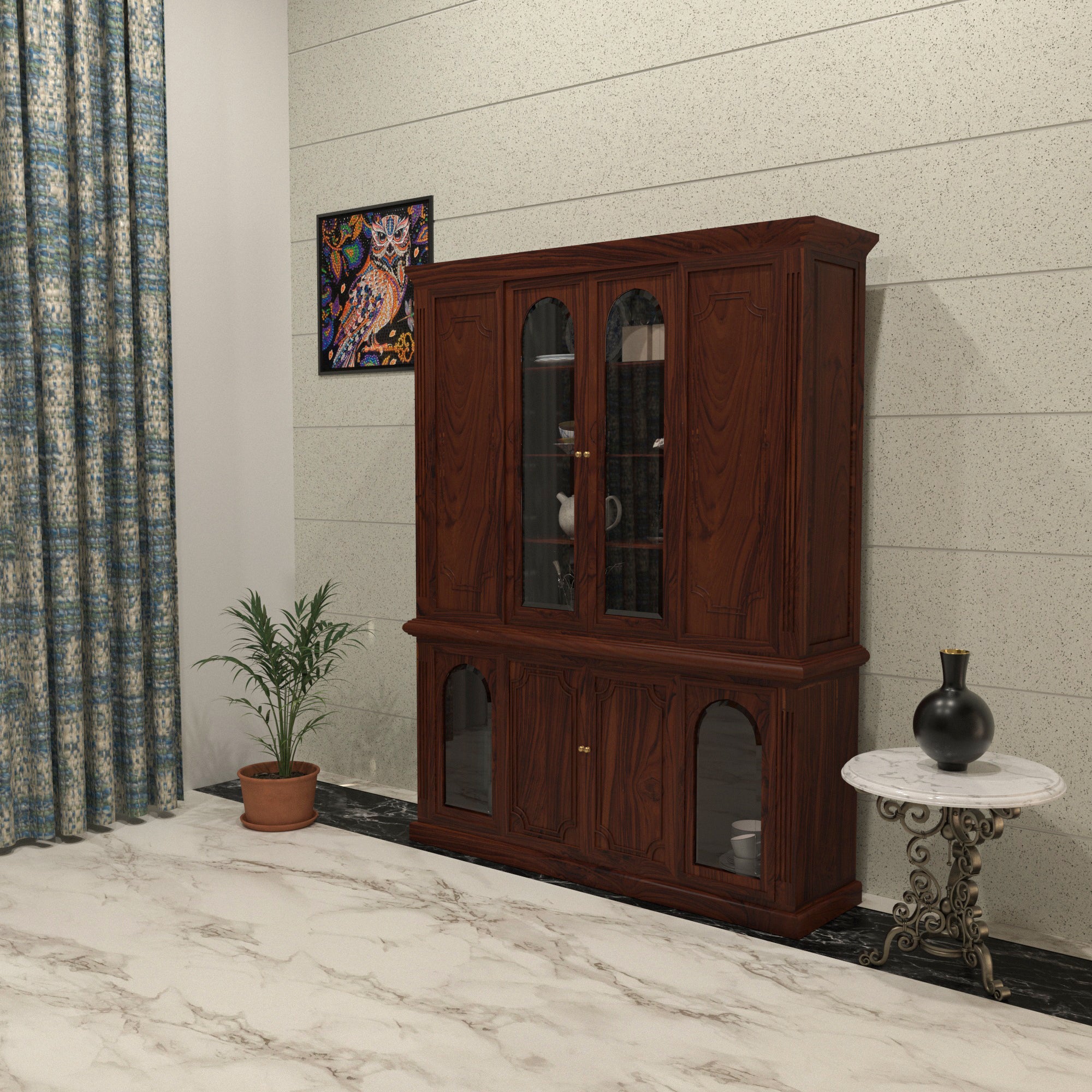 Erotic Richard Dark Finished Handmade Decent Storage Wooden Wardrobe Wardrobe