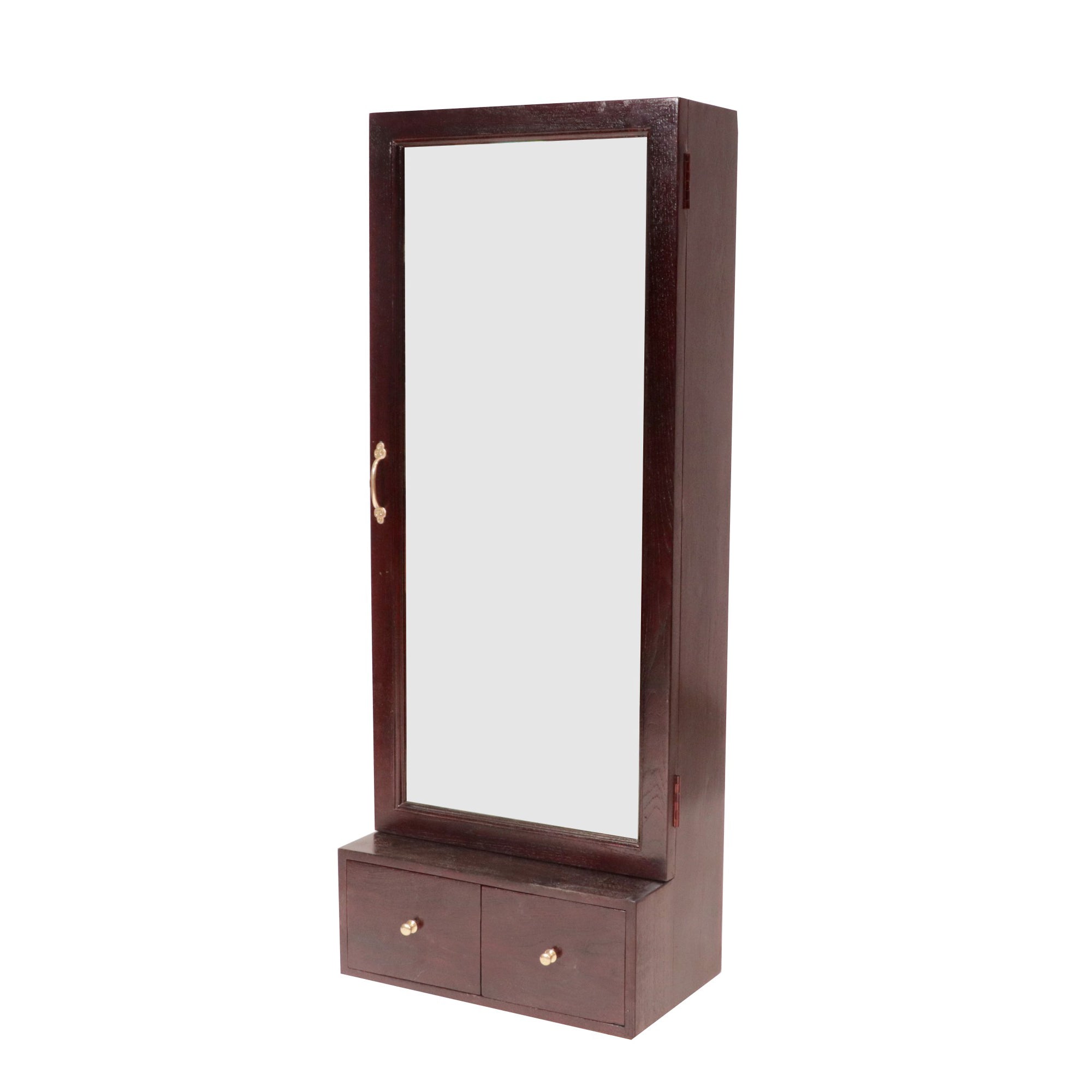 Dark Touch Teak Wall 2 Drawer Cabinet Dressing Table