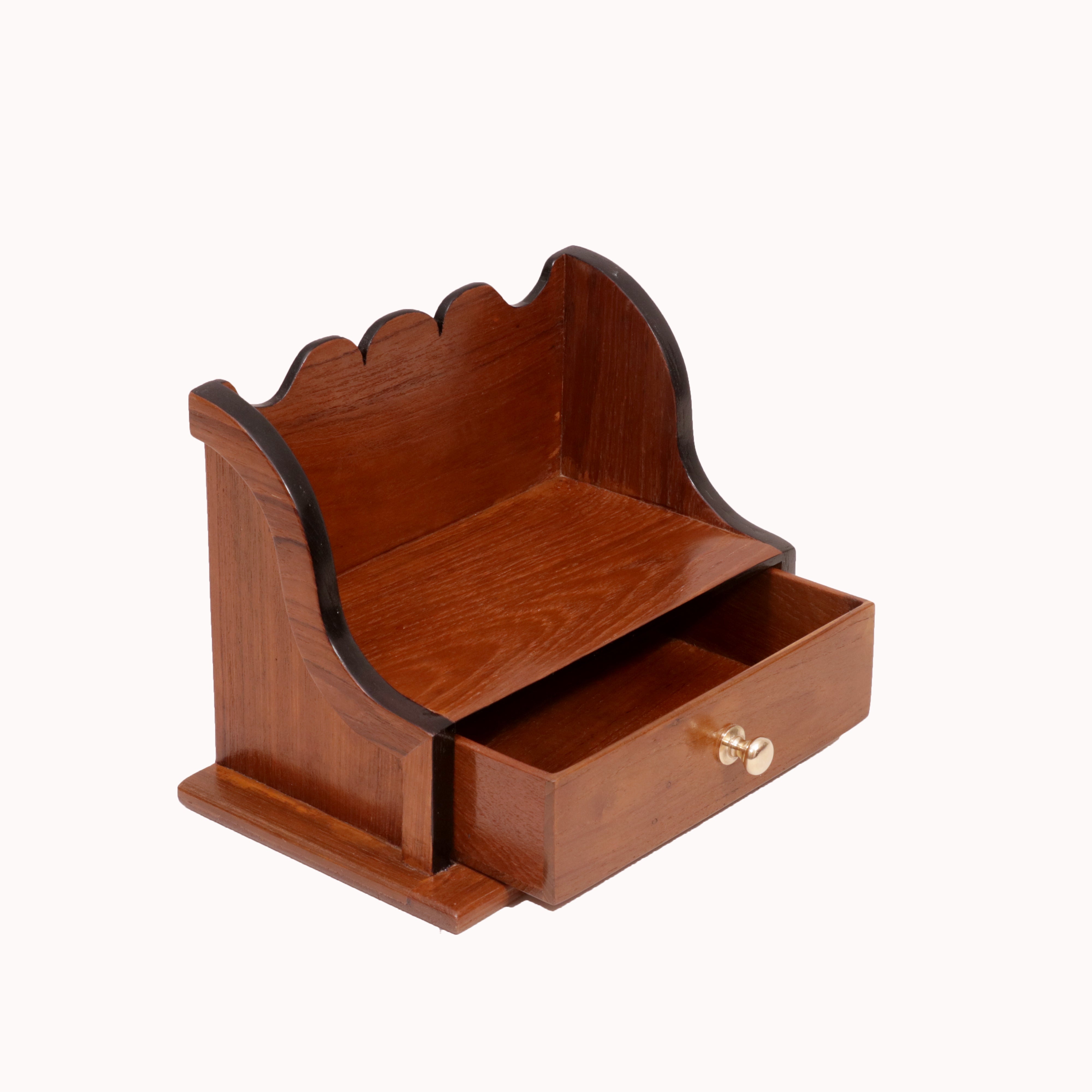 Multipurpose Wooden Wall Hanging with 1 Drawer Rack