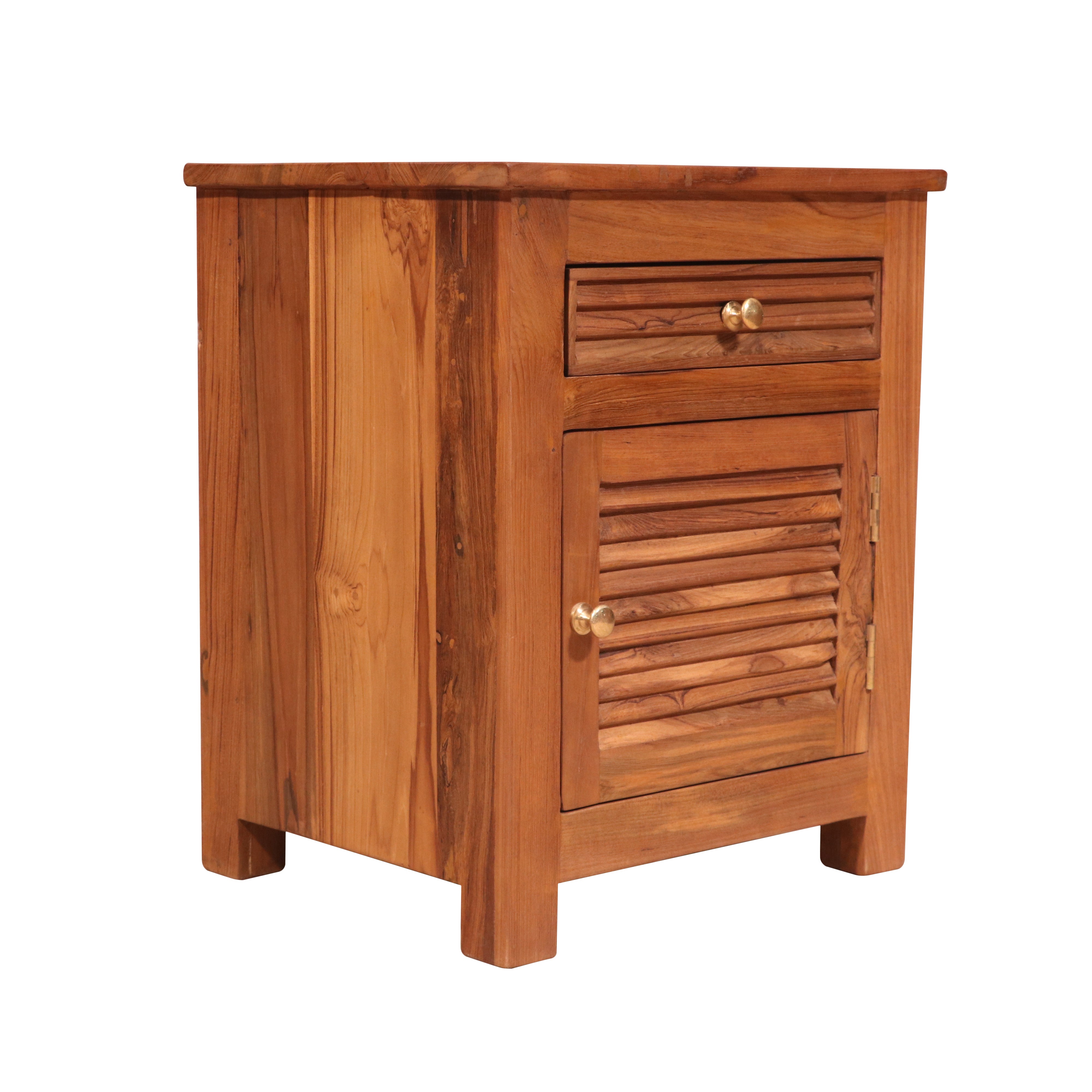 Shutter Natural tone Nightstand Bedside